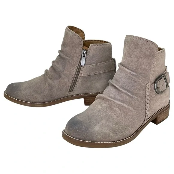 Earth Naira Taupe Leather Womens Ankle Boots Size 6M - Picture 9 of 13